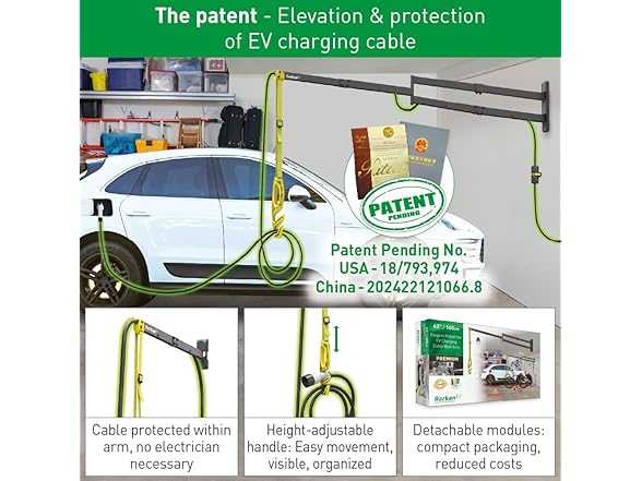 Barkan EV80WM 32" EV Charging Cable Wall Arm
