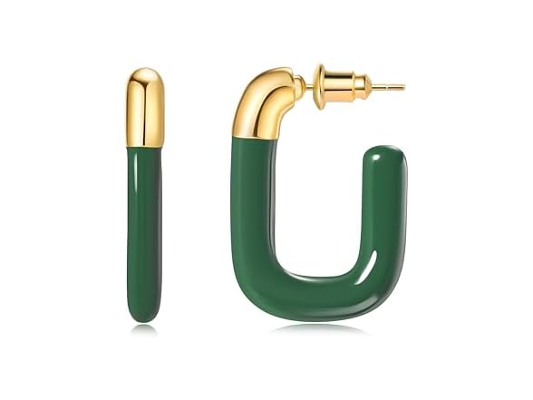 POSUR Rectangle 14K Enamel Earrings