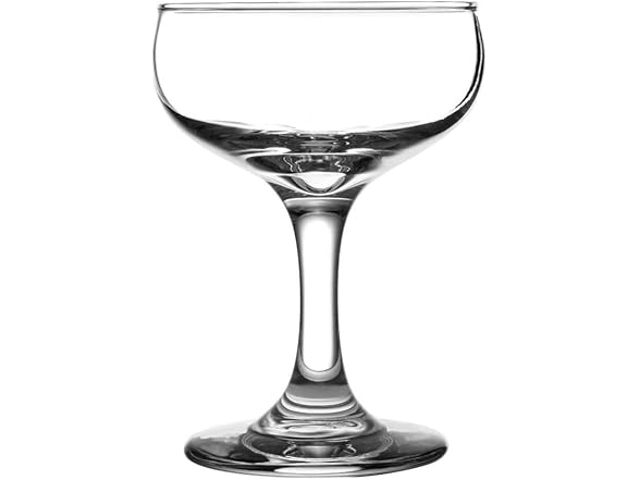 Circleware Chantal Champagne Coupe Glasses 8 oz, Clear