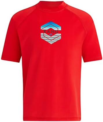 Kanu Surf Boys' Standard Haywire UPF 50+ Sun Protective Rashguard Swim Shirt, Windsurf Red