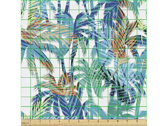 Ambesonne Palm Leaf Fabric by The Yard, Tropical