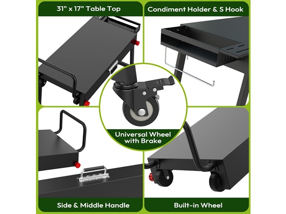 NUUK Heavy Duty Folding Grill Table Cart