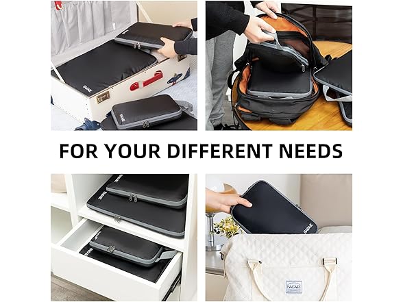 4 Pc Packing Cubes Luggage Organizers