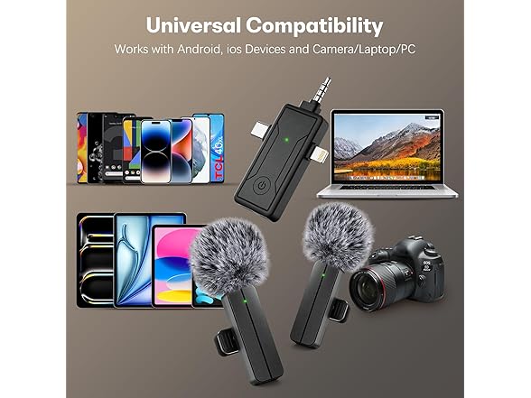 PGDLOF 3 In 1 Wireless Mini Microphone