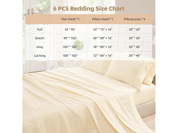 KKN Queen Sheets Set-6 Piece Bedding