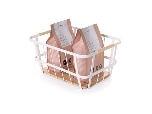 Smart Design Wire Basket w/Wood Accents