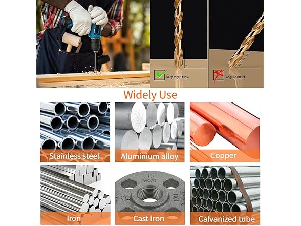 Meccion Metal Drill Bits 7/32 in. x 3-3/4 in. x 5pcs