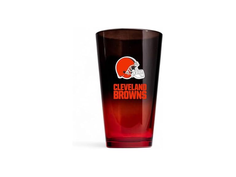 The Memory Company Officially Licensed NFL 2-Pack 16oz Ombre Pint Glass Set, Licensed Team Drinkware, Stylish Gameday Glassware, Team Logo