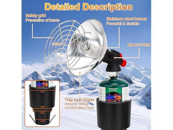 LOFUKI Golf Cart Heater,Portable Propane Heater