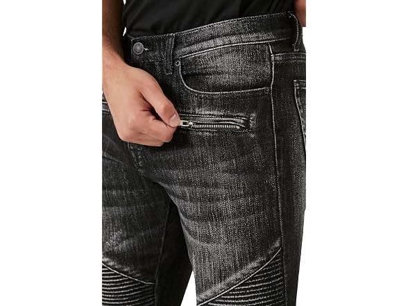 Forever 21 (32) Stretch-Denim Moto Skinny Jeans