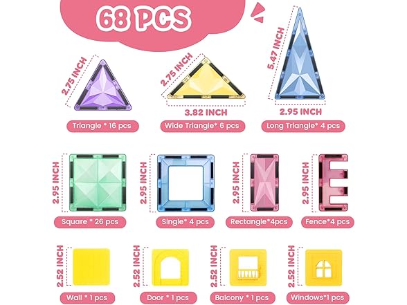 120 PCS Magnetic Building Tiles Set