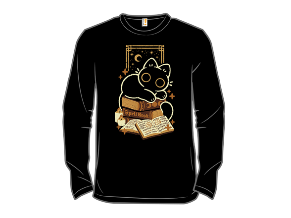 Cute Black Cat on Spellbooks