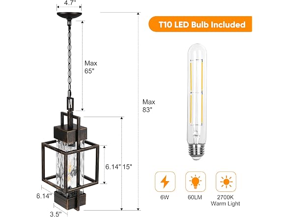 PARTPHONER Outdoor Pendant Light
