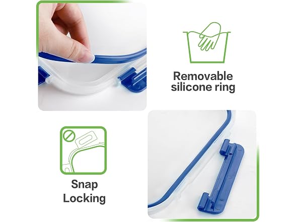 HOMBERKING 8pk 36oz Deep Blue Glass Food Containers