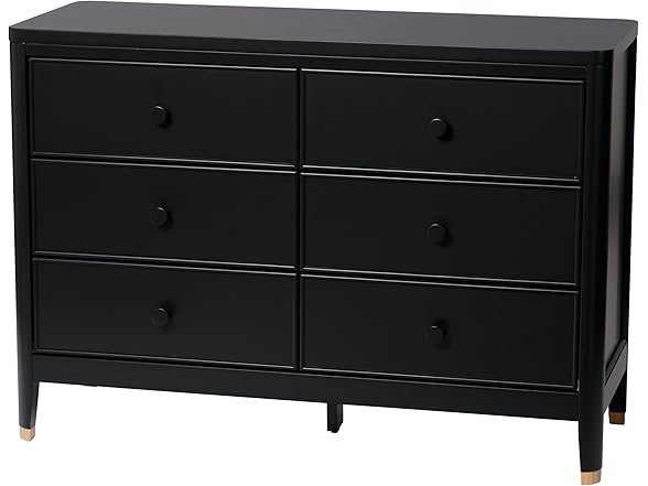 Little Seeds Aster 6-Drawer Dresser, Black