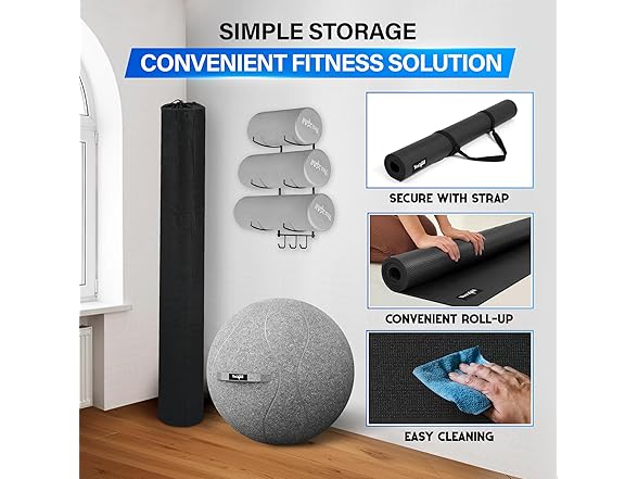 YES4ALL Large Exercise Mat for Home Gym