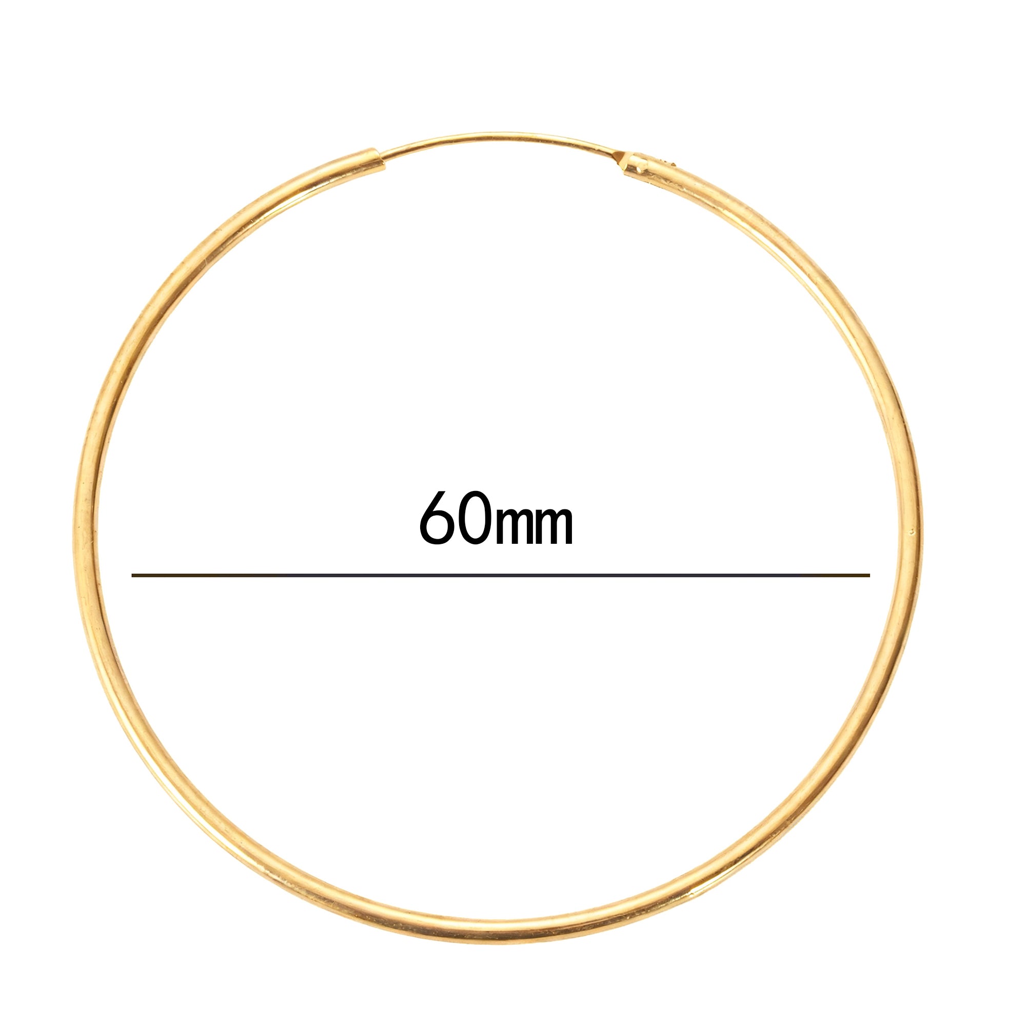 14K Gold Plated Endless Hoop 60mm - Gallery 4