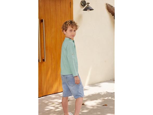 Arshiner Boys (7-8 Years) Button Up Henley Shirts