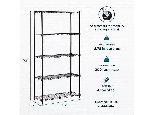 Honey-Can-Do Storage Shelving, 5-Tier