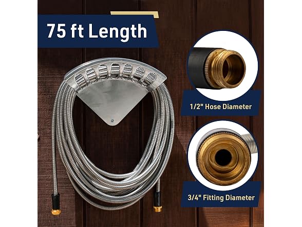 Kings County Stainless Steel Garden Hose 75 ft