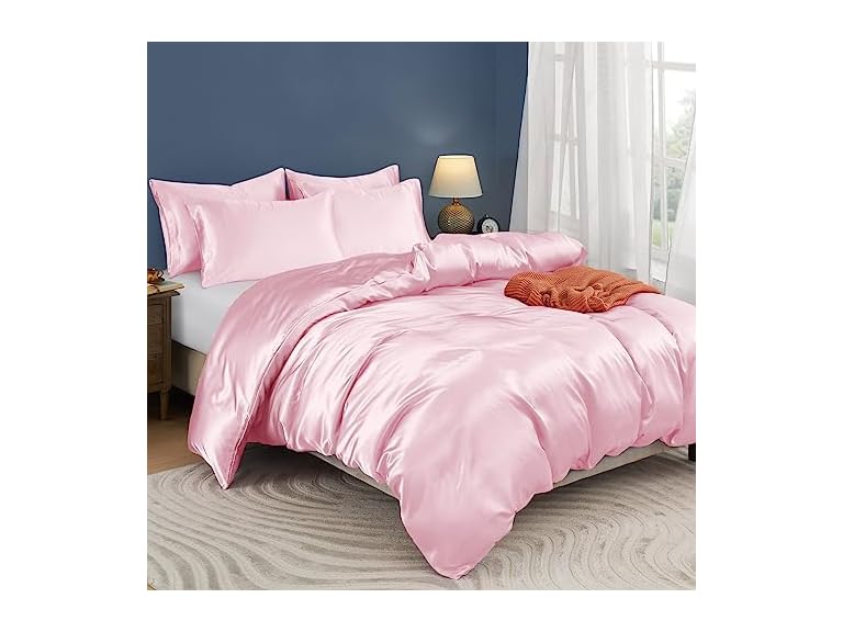 5 Pieces Satin Duvet Cover Set