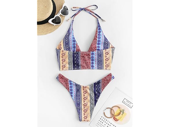 Zaful Girls (M) O Ring Halter Bikini Cut Swimsuits