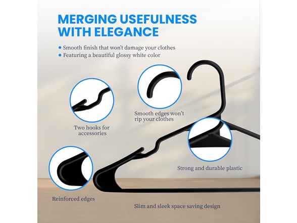 Simple Deluxe 30 Pack Plastic Hangers