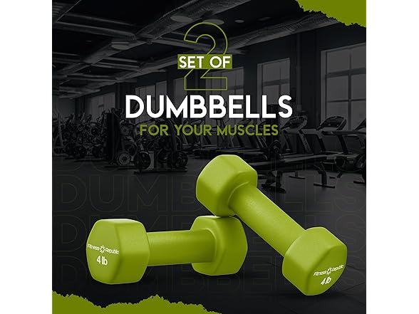 Fitness 4LB Neoprene Dumbbells Set of 2