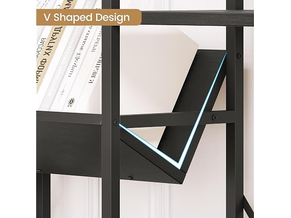 IDEALHOUSE Triple Wide Bookshelf, Black