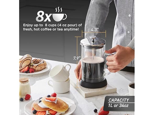 Elite Gourmet FP1223 French Press Coffee Maker