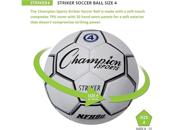 Champion Sports Striker Soccer Ball, Size 4