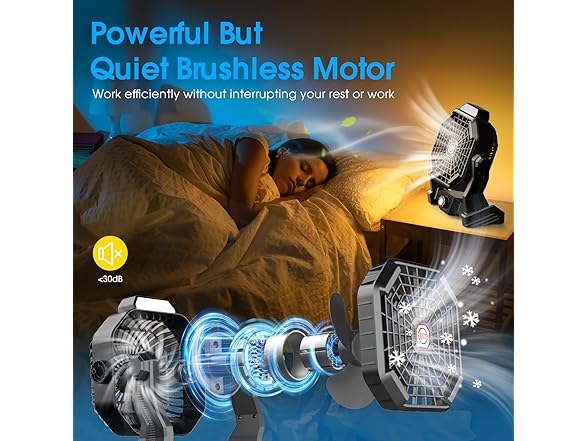 JINLICTE Camping Fan with LED Lantern