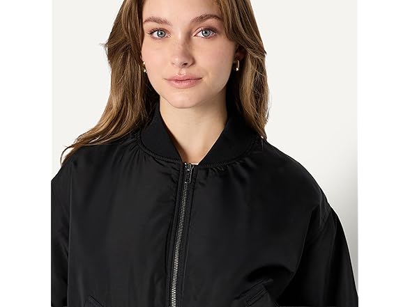 Amazon Essentials Women Relaxed-Fit Denim Bomber Jacket