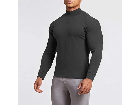 Aulemen Men (M) Mock Turtleneck Long Sleeve Top