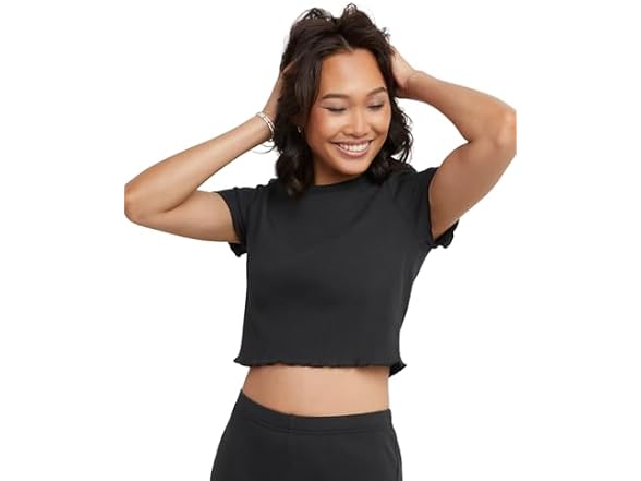Hanes Women (3X) Originals Rib Cropped Tee