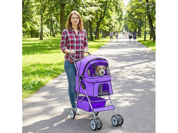 BestPet Pet Stroller Cat Dog Cage Stroll
