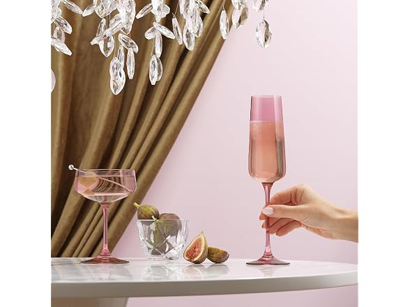 JoyJolt Sidney Stemmed Champagne Flutes, Set of 4