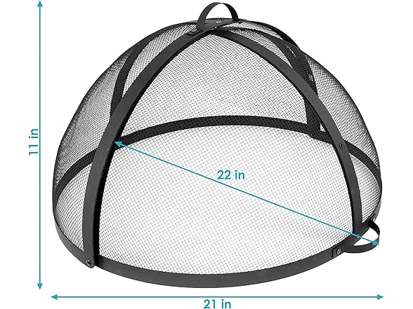 Sunnydaze 22‑Inch Round Fire Pit Spark Screen Lid