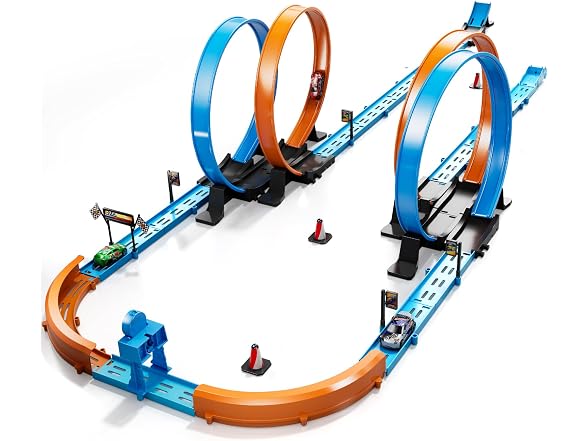 Race Track Set 4 Cars 4 Loops 35-Piece