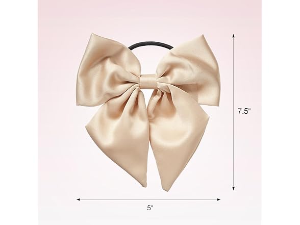 Scunci by Conair champagne elastic bow hair tie
