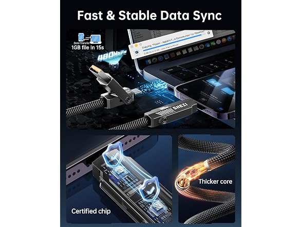 SHEZI Nylon Braided 4 in 1 USB C Cable