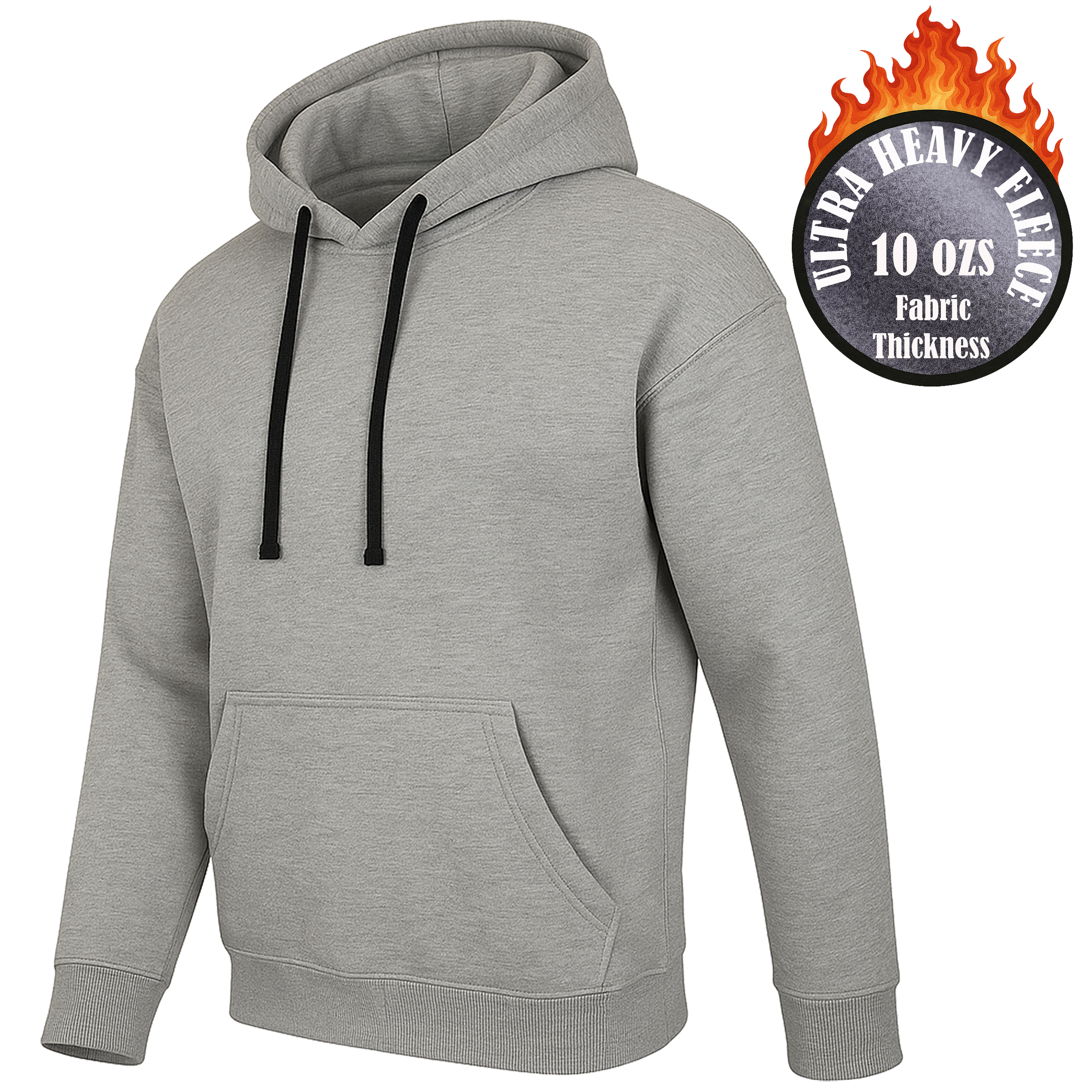 Mens Heavyweight Fleece-Lined Pullover Hoodie - Gallery 19