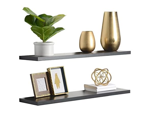 Delta Cycle 2-Pack Floating Shelves 36" x 8" x 1", Black