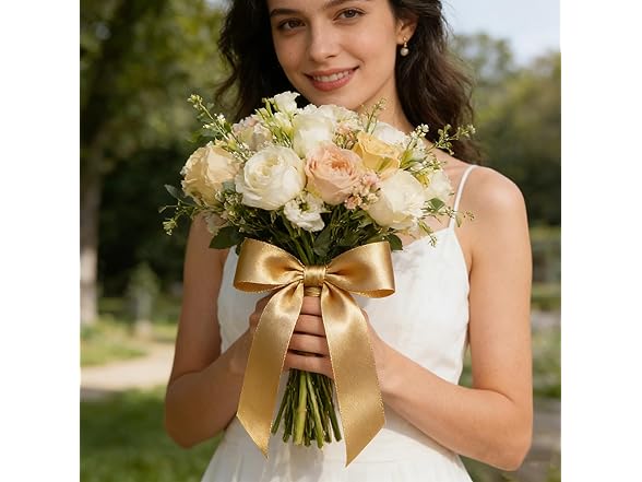 Gold Satin Ribbon 1-1/2 Inch x 2 Rolls
