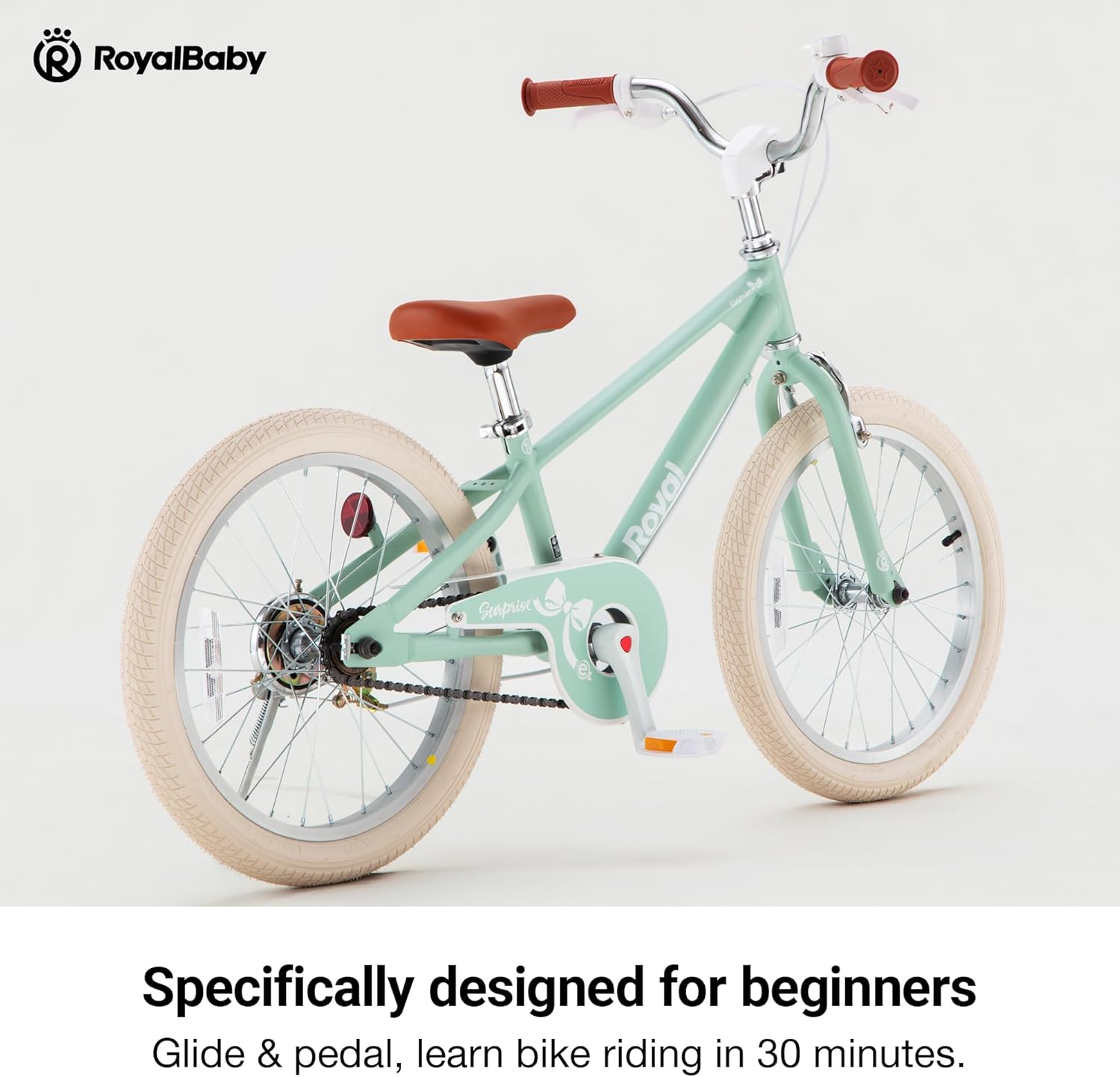 RoyalBaby EZ Kids Bike,18 Inch Convertible Balance to Pedal Bike - Gallery 8