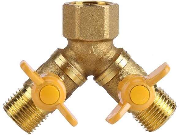 Oumefar G1/2 Brass 2 Dual Faucet Connector