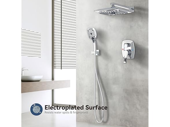 ELLO&ALLO Bathroom Shower Faucet Set Mixing Kit Chrome