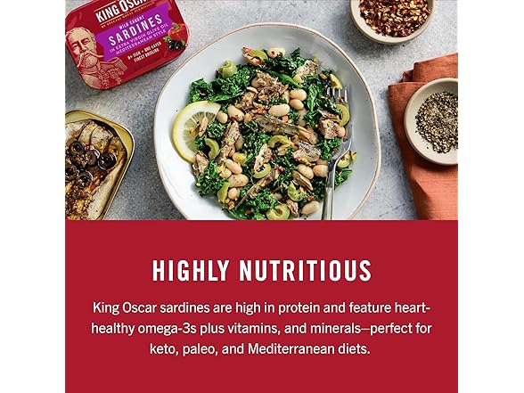 12PK King Oscar Premium Sardines in Extra Virgin Olive Oil