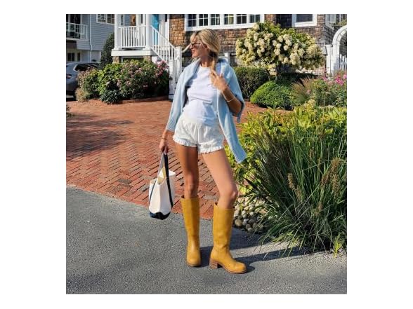 VBDB Banana Knee High Boots Block Heel