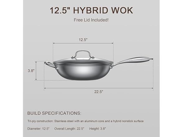 Uven Traoqq Hybrid Stainless Steel Wok